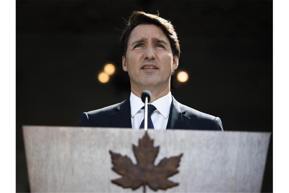 Neuwahl in Kanada: Trudeau bei TV-Debatte unter Druck Premierminister Justin Trudeau geriet bei der letzten Fernsehdebatte der Spitzenkandidaten unter Druck. Foto: Justin Tang/The Canadian Press/AP/dpa