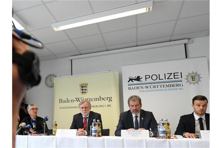 Pressekonferenz im Polizeipräsidium. Foto: Patrick Seeger/Archivbild