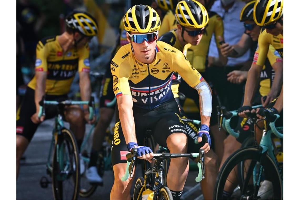 Primoz Roglic hat die 4. Etappe der Tour de France für sich einschieden. Foto: David Stockman/BELGA/dpa
