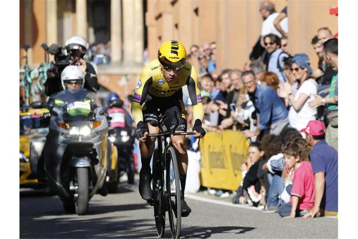 Primoz Roglic war beim Auftaktzeitfahren des Giro d’Italia der Schnellste. Foto: Yuzuru Sunada/BELGA
