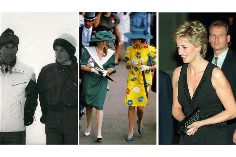 Prinz Charles und Prinzessin Diana 1985 in Liechtenstein – hier trägt Diana den Skianzug, der nun in Kalifornien versteigert wird.