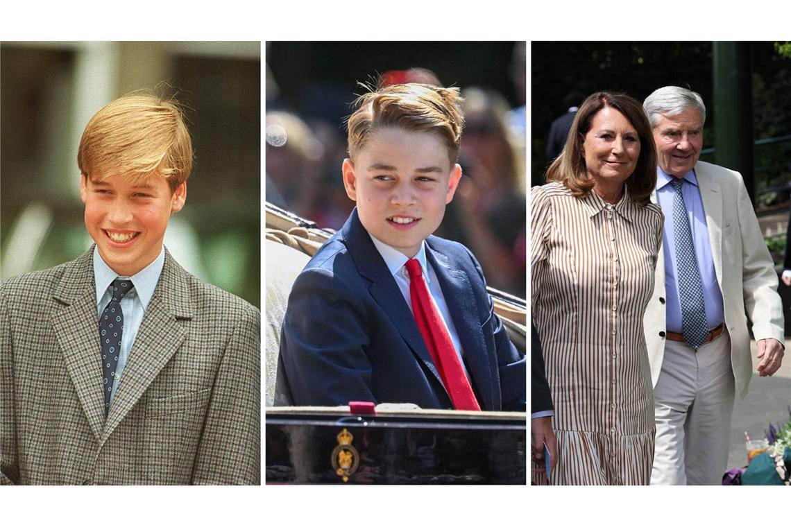 Prinz William (links, im Jahr 1995) oder Michael Middleton – wem sieht Prinz George (Mitte) ähnlich?