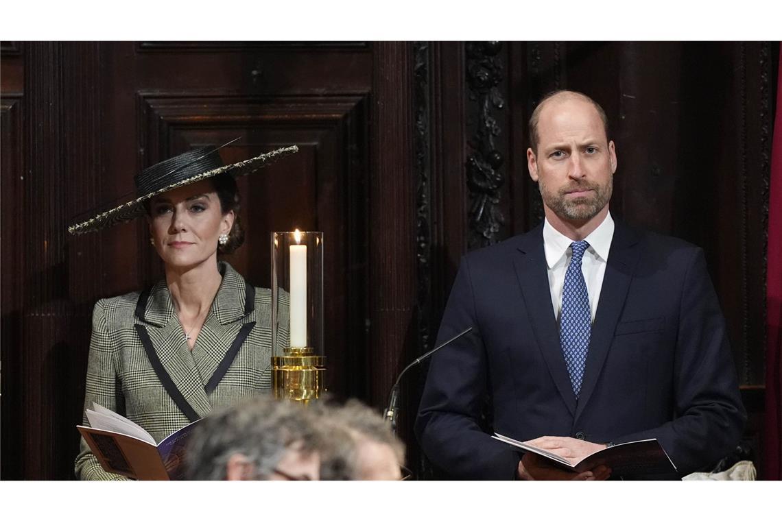 Prinz William und Prinzessin Kate von Wales während der Inthronisierungszeremonie von Dame Sarah Mullally als 106. Erzbischöfin von Canterbury.