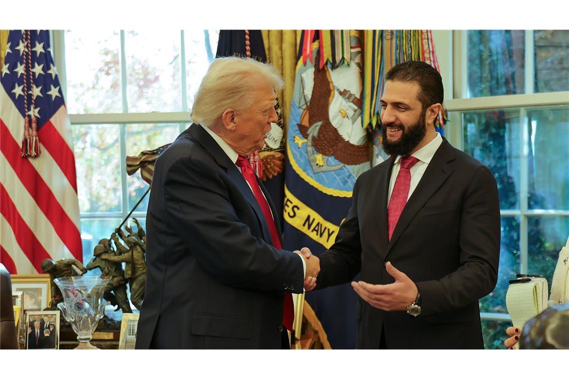 „Privater“ Empfang: Donald Trump (links) und Ahmed al-Scharaa