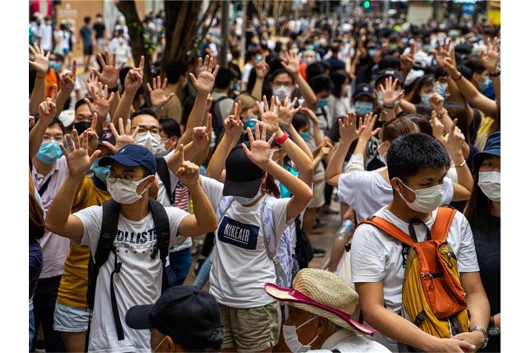 Protest in Hongkong gegen das neue Sicherheitsgesetz. China steht wegen seiner Hongkong-Politik international schwer in der Kritik (Archiv). Foto: Alda Tsang/SOPA Images via ZUMA Wire/dpa