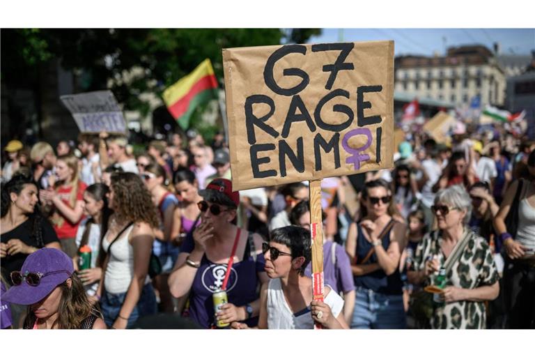 Protestzug gegen die G7 in Genf
