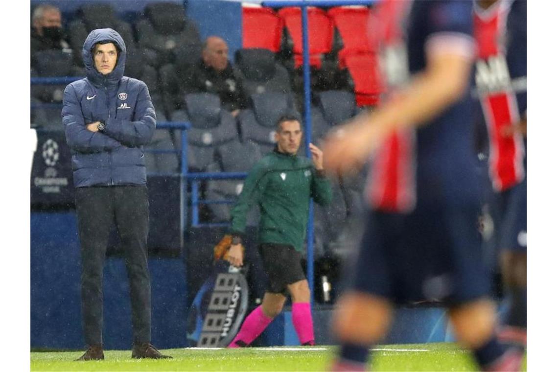 PSG-Cheftrainer Thomas Tuchel war mit der Leistung seiner Mannschaft nicht zufrieden. Foto: Michel Euler/AP/dpa