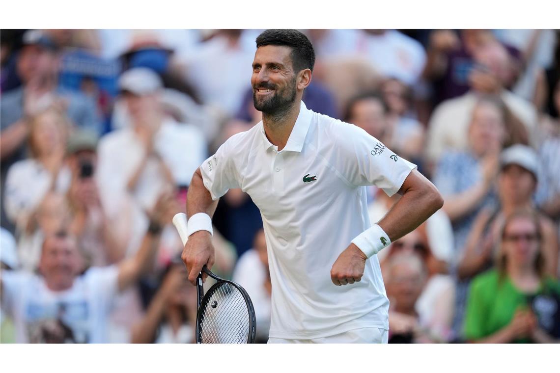 "Pump it up": Djokovic mit Jubel-Kontroverse auf Rekordjagd "Pump it up": Novak Djokovic mit seinem neuen Jubel.