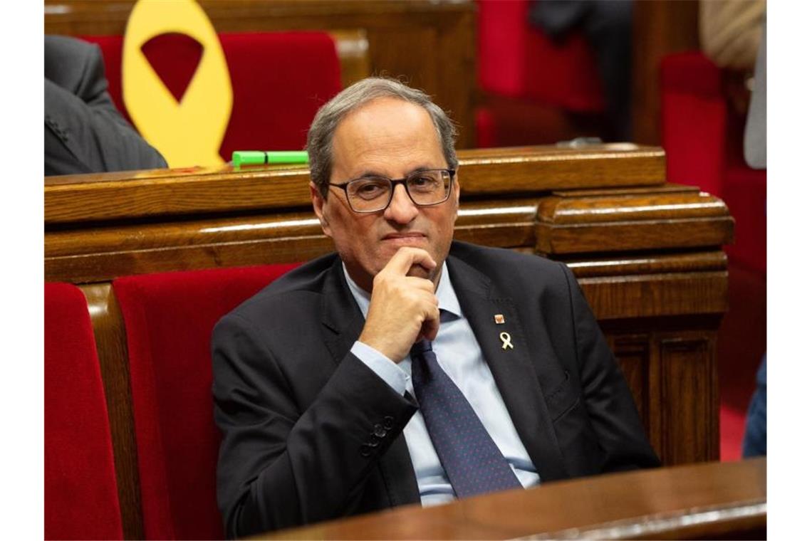 Quim Torra, Regionalpräsident von Katalonien, droht mit einem neuen Abspaltungsreferendum. Foto: David Zorrakino/Europa Press/dpa