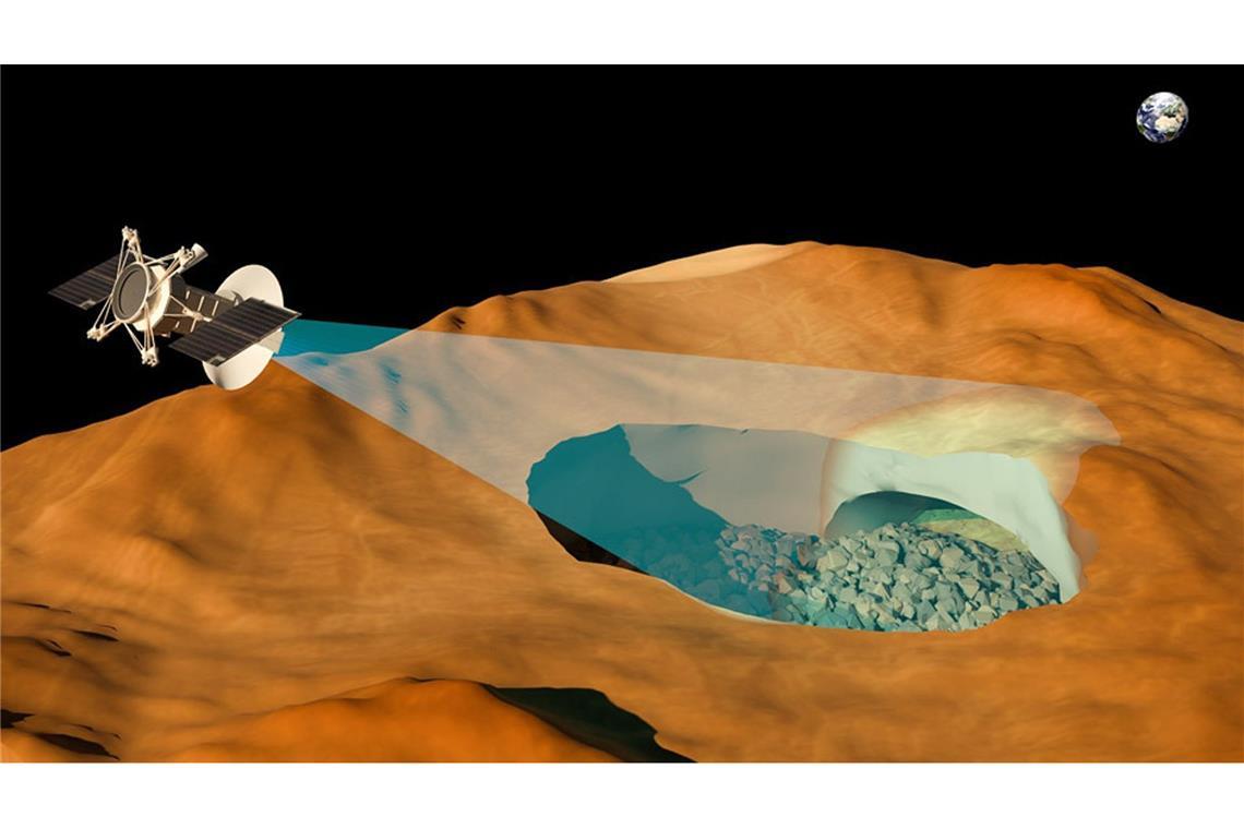 Radardaten enthüllen den Eingang zu einem riesigen Lavagang auf der Venus.