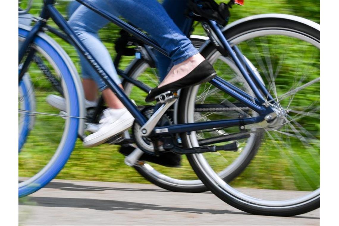 Radfahrerinnen sind auf einem Radweg unterwegs. Foto: Hendrik Schmidt/dpa-Zentralbild/dpa