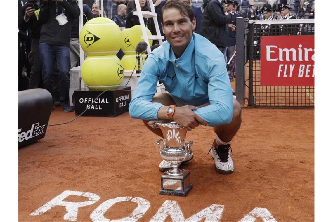 Rafael Nadal hat zum neunten Mal das Turnier in Rom gewonnen. Foto: Gregorio Borgia/AP