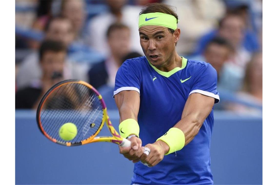 Nadal in Washington im Achtelfinale ausgeschieden Rafael Nadal scheiterte beim Turnier in Washington an dem Südafrikaner Lloyd Harris. Foto: Nick Wass/AP/dpa
