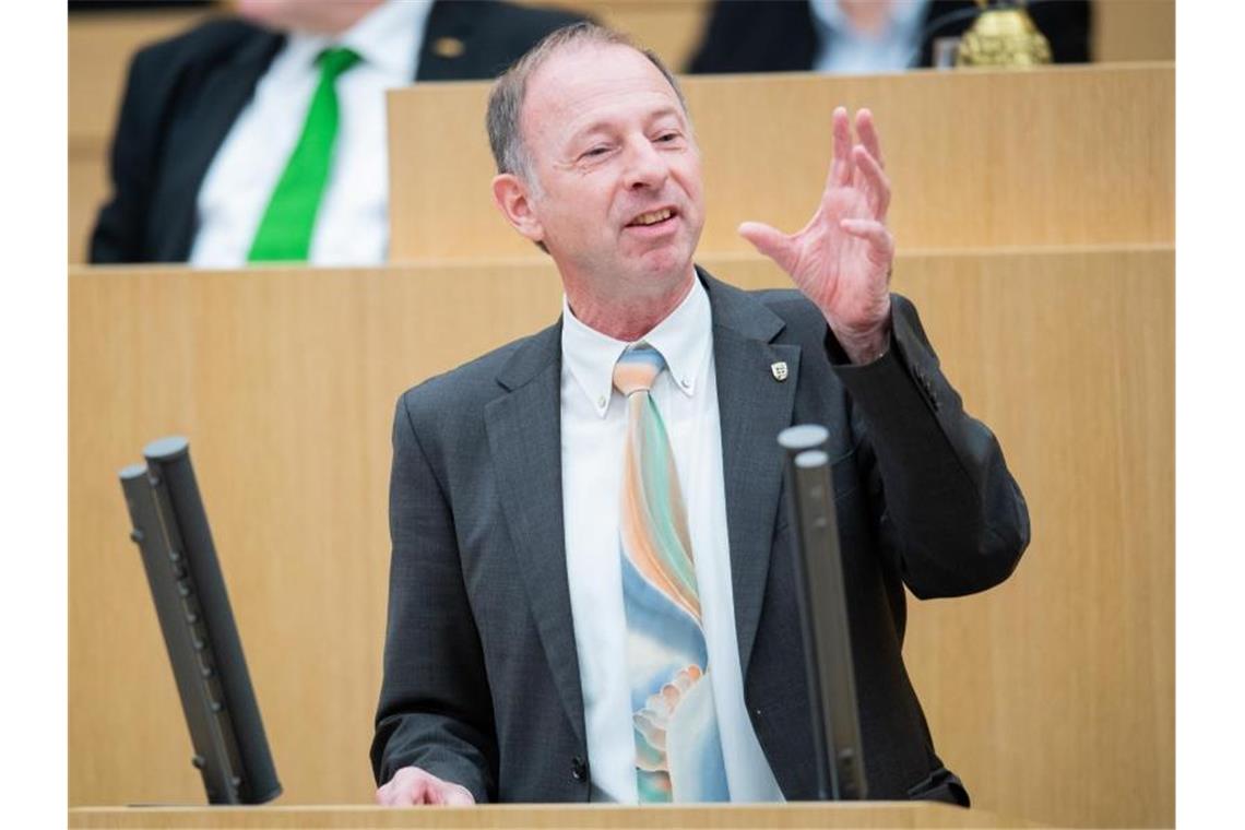 Rainer Balzer (AfD) spricht während einer Sitzung im Stuttgarter Landtag. Foto: Tom Weller/dpa/Archiv