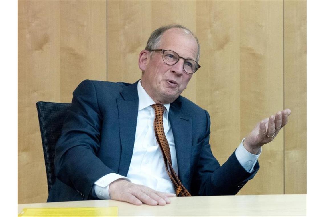 Handwerk und Unternehmer erwarten schnelle Regierungsbildung Rainer Reichhold, Präsident des Baden-Württembergischen Handwerkstages, spricht. Foto: Simon Sachseder/dpa/Archivbild