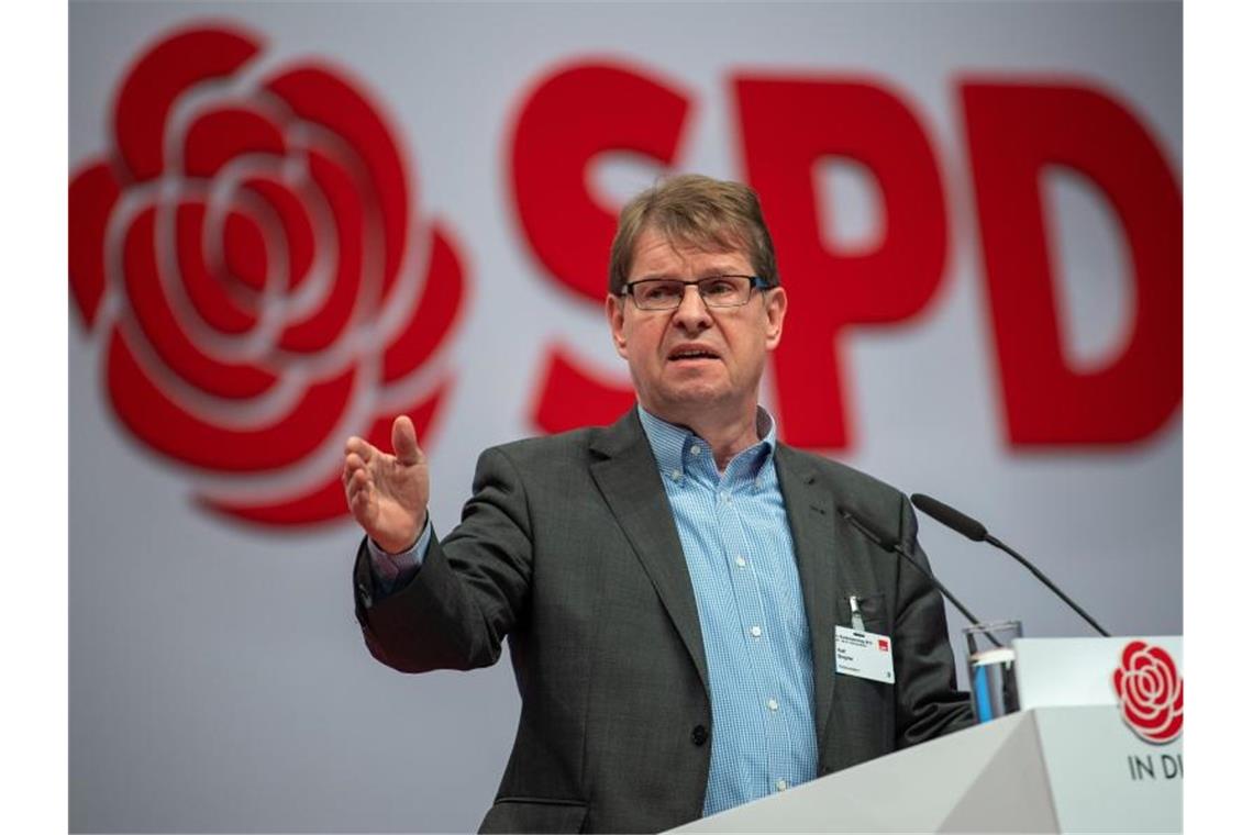 Ralf Stegner beim SPD-Bundesparteitag in Berlin. Foto: Bernd von Jutrczenka/dpa