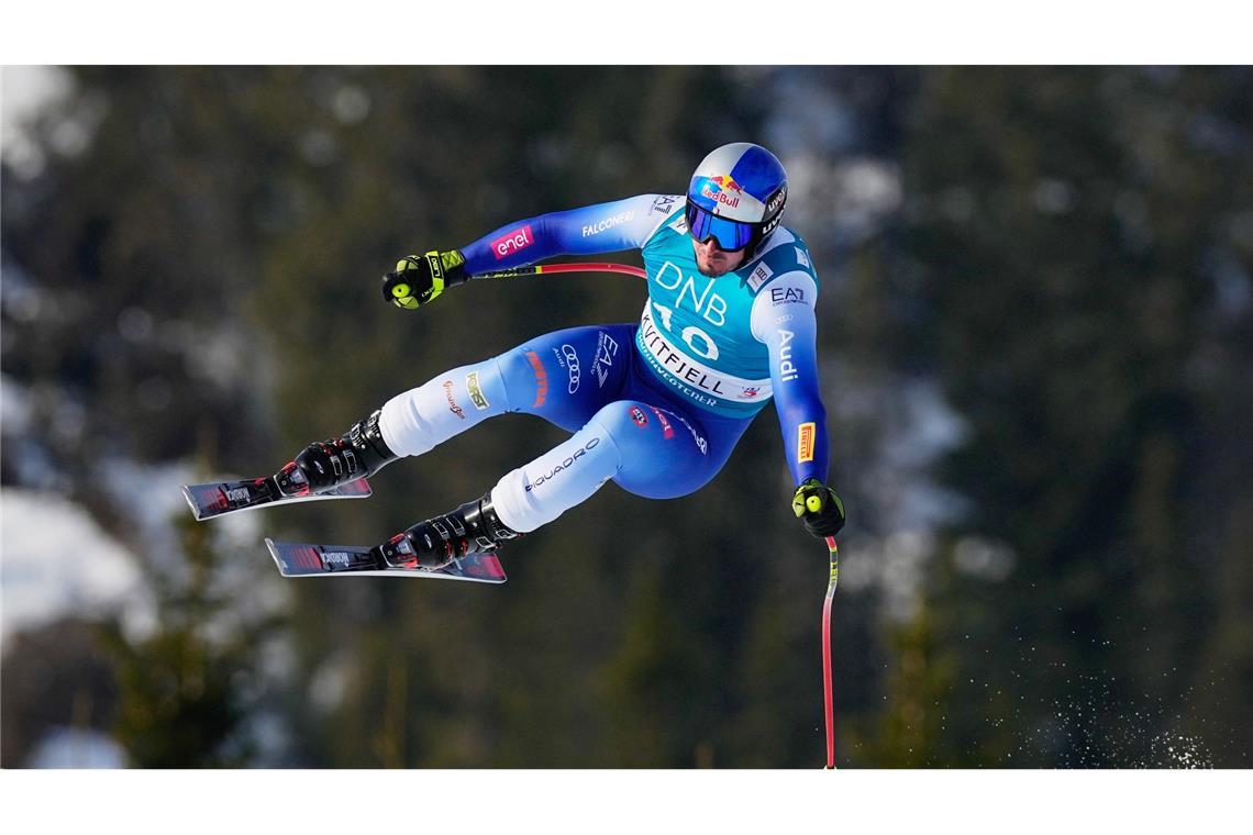 Bilder des Tages Rasant auf dem Weg zum Sieg: der Italiener Dominik Paris bei der Abfahrt in Norwegen.
