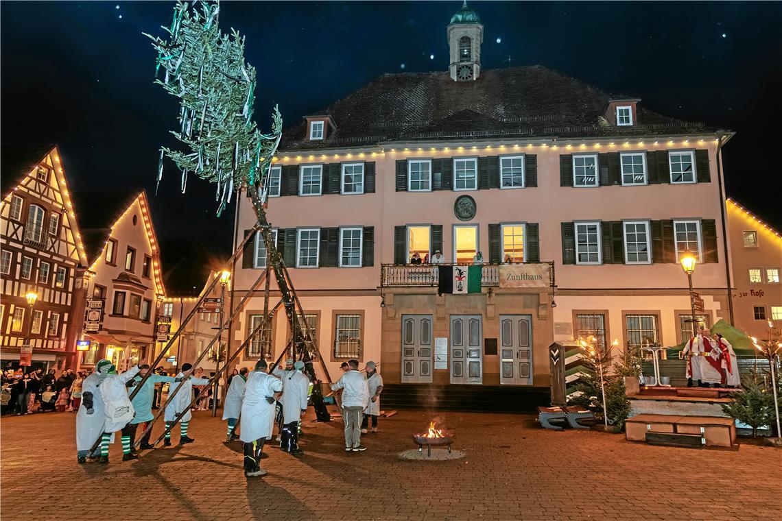 Rathaussturm 2026 in Murrhardt mit Narrentaufe und Narrenbaum stellen.