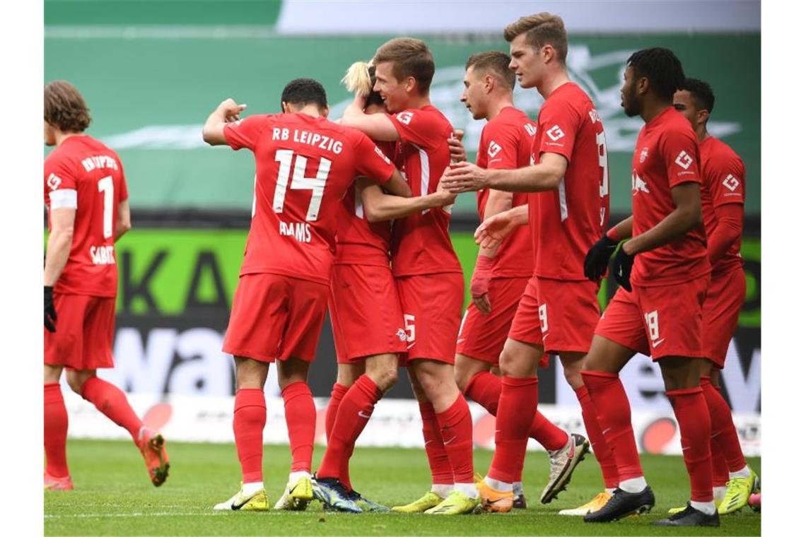 RB Leipzig setzte sich souverän in Bremen durch. Foto: Carmen Jaspersen/dpa