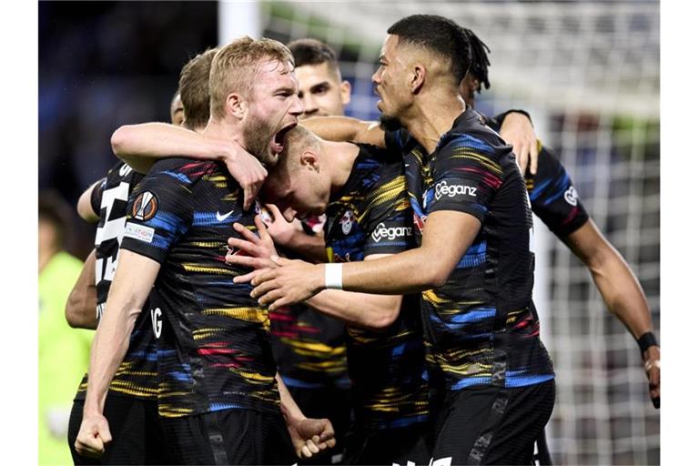 RB Leipzig trifft im Achtelfinale der Europa League auf Spartak Moskau. Foto: Stringer/dpa