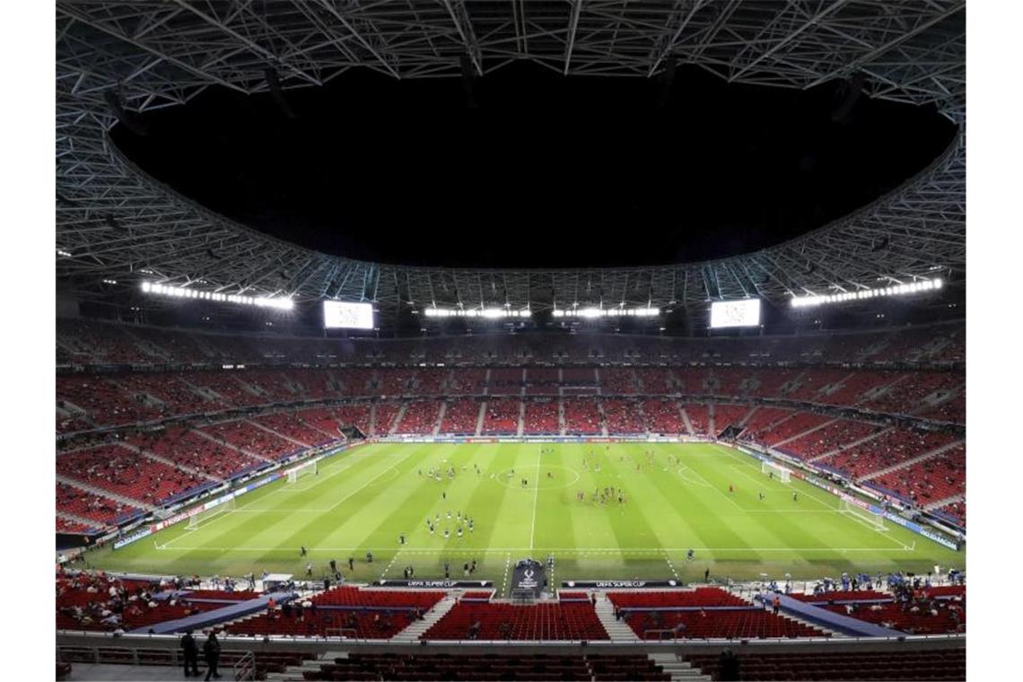 Austragungsort gefunden: Leipzig gegen Liverpool in Budapest RB Leipzig wird in der Puskás Arena spielen. Foto: Laszlo Szirtesi/Pool Getty/AP/dpa