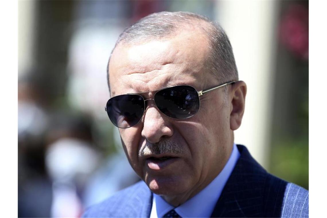 Recep Tayyip Erdogan, Präsident der Türkei, Mitte August bei einer Pressekonferenz in Istanbul. Foto: Uncredited/Turkish Presidency POOL /AP/dpa