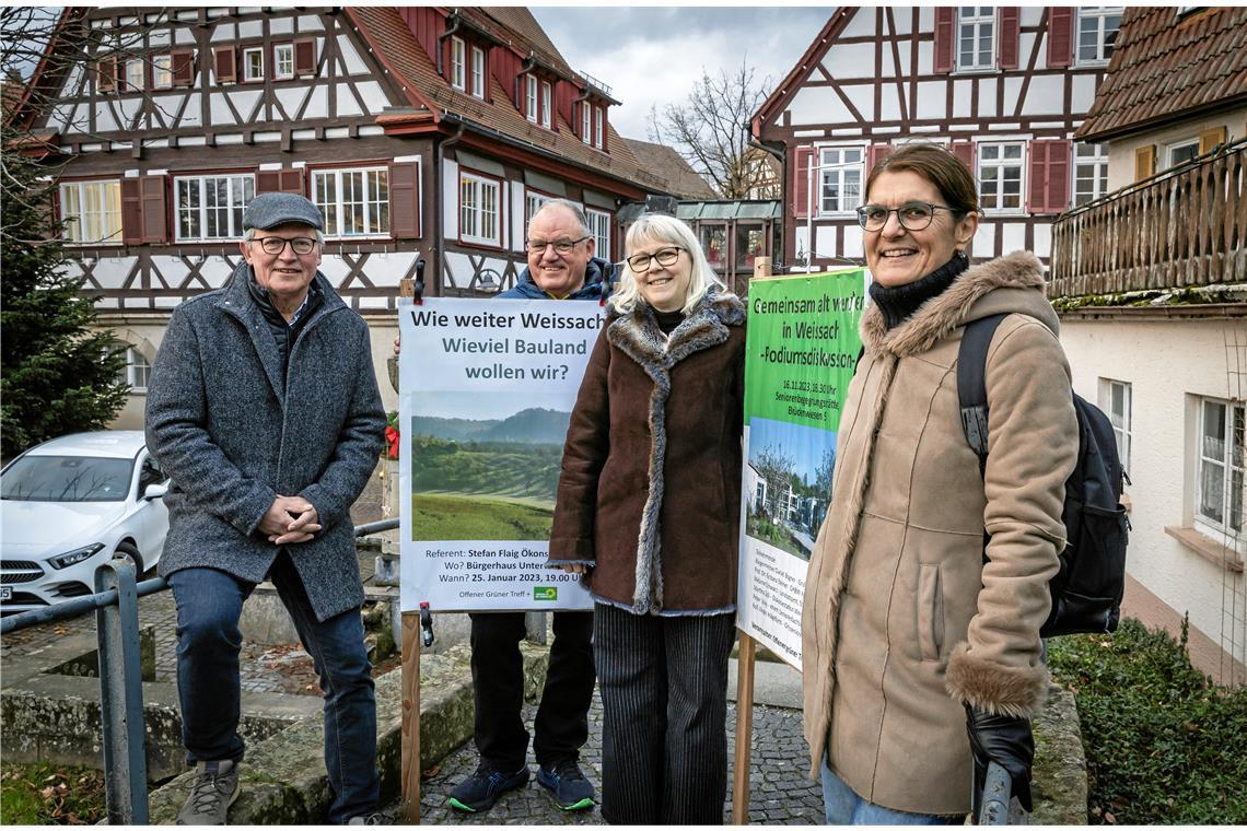 Es formiert sich eine neue Kraft in Weissach im Tal Reinhard Knüdeler, Alexander Ludwig, Rosemarie Auer und Barbara Malburg-Graf (von links) von der Offenen Grünen Liste möchten sich ökologisch, sozial und demokratisch für ihren Wohnort engagieren. Foto: Alexander Becher