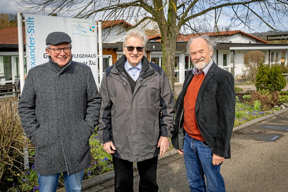 Ortsseniorenrat: Lösung fürs Pflegeheim in Weissach? Reinhard Knüdeler (von links), Uwe Rahr und Rüdiger Frey plädieren für einen Umbau des aktuellen Pflegeheims. Foto: Alexander Becher