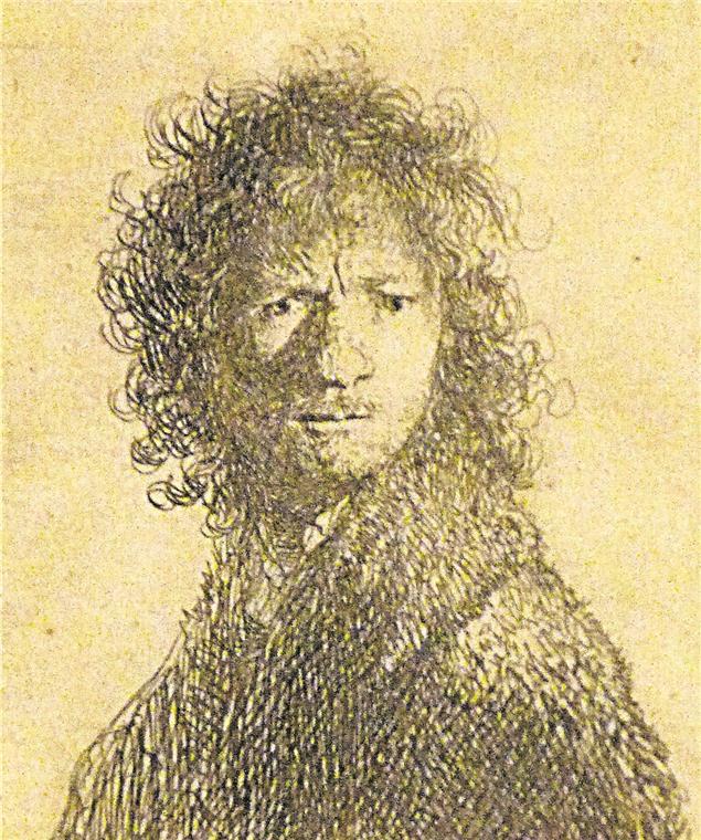 Einblicke in Sammlerseelen und Forschungsarbeit Rembrandt: Selbstbildnis mit gerunzelter Stirn, Graphische Sammlung Universität Tübingen.