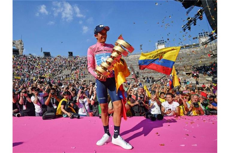 Richard Carapaz gilt in Ecuador wegen seiner Bescheidenheit als Vorbild. Foto: Alessandro Di Meo/ANSA/AP