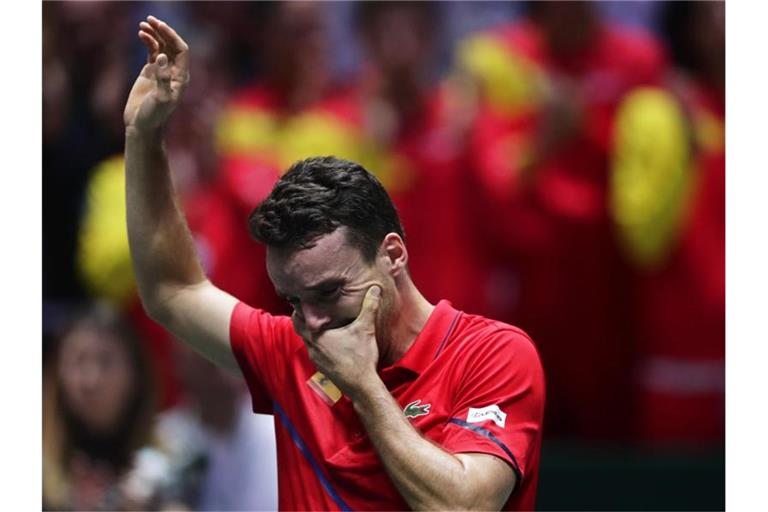 Roberto Bautista Agut brach nach seinem Sieg in Tränen aus. Foto: Manu Fernandez/AP/dpa