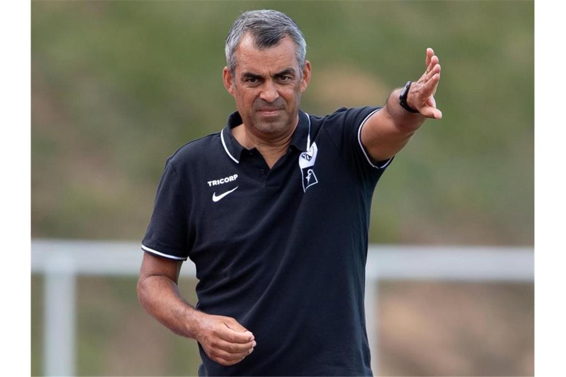 Ex-Sportvorstand Dutt zu VfB-Krise: Rückendeckung positiv Robin Dutt gestikuliert. Foto: Swen Pförtner/dpa