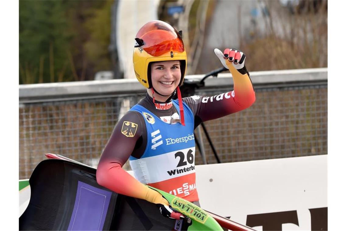 Zwei Doppelerfolge für deutsches Rodel-Team Rodlerin Julia Taubitz siegte in Winterberg. Foto: Caroline Seidel/dpa