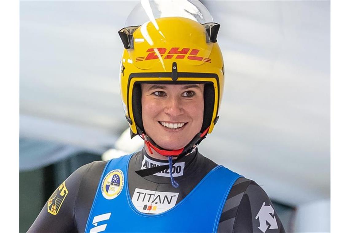 Rodeln: Bauchlandung von Taubitz - Geisenberger führt Rodlerin Natalie Geisenberger aus Deutschland führt nach dem zweiten von vier Läufen. Foto: Expa/Johann Groder/APA/dpa