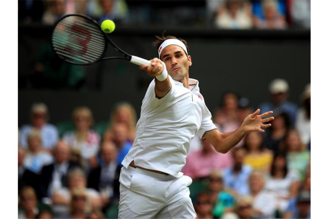 Roger Federer will seinen neunten Wimbledon-Titel gewinnen. Foto: Adam Davy/PA Wire