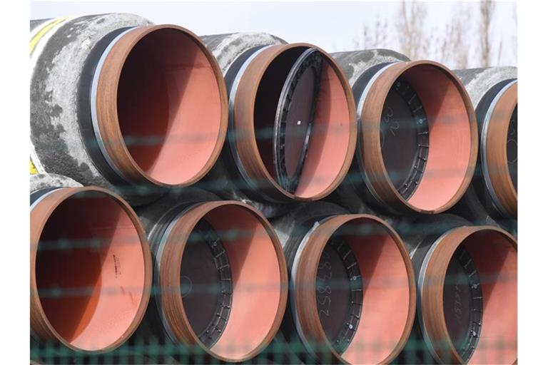Rohre für den Bau der Erdgaspipeline Nord Stream 2. Foto: Stefan Sauer/dpa