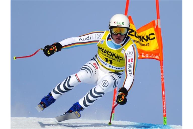 Romed Baumann geht bei der Abfahrt in Lake Louise an den Start. Foto: Frank Gunn/The Canadian Press via ZUMA/dpa