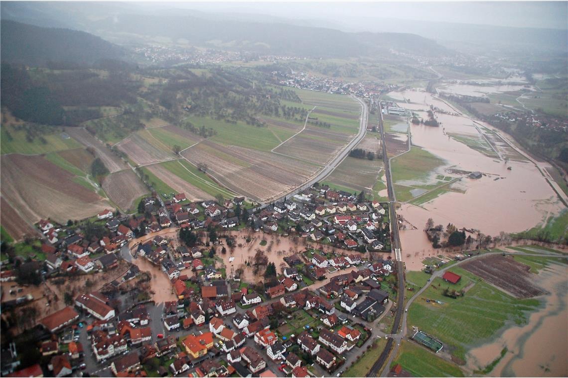 Rudersberg, vom Teilort Schlechtbach in Richtung Schorndorf. 