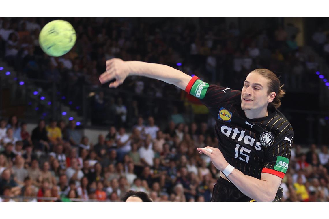 Rückraum Mitte: Juri Knorr, 25 Jahre, 83  Länderspiele, 319 Tore, Aalborg Handbold/Dänemark.