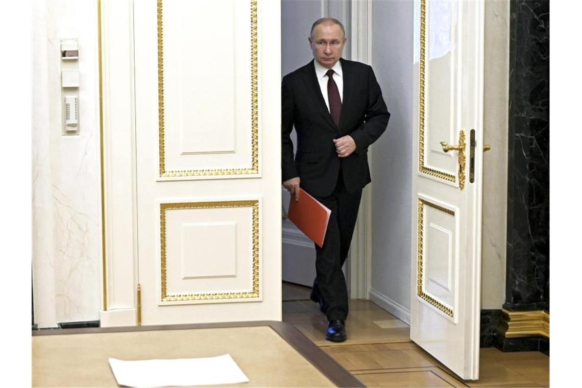 Kreml: Ukraine lehnt Friedensverhandlungen ab - Dementi Russlands Präsident Wladimir Putin. Foto: Alexei Nikolsky/Pool Sputnik Kremlin/AP/dpa