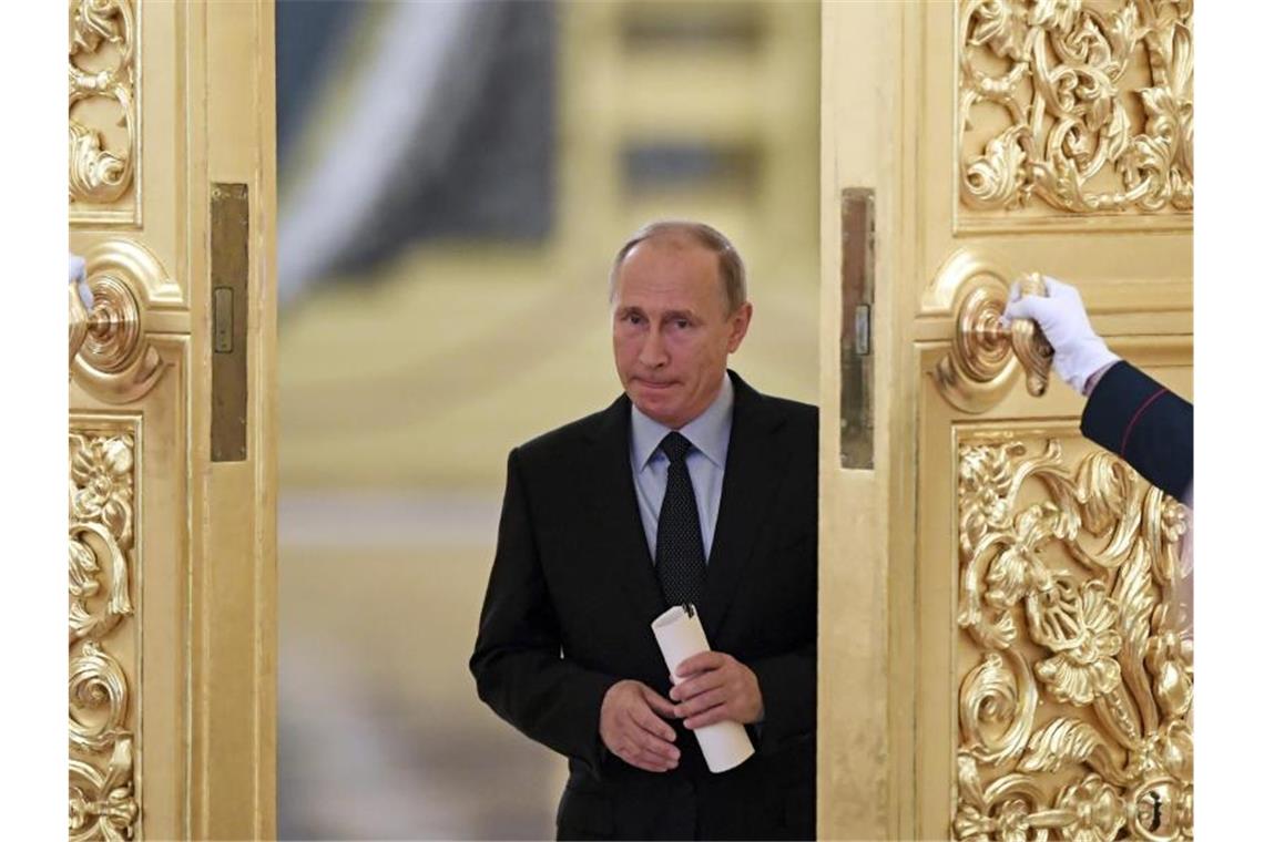 Russlands Präsident Wladimir Putin in Russlands Machtzentrale, dem Kreml. Foto: Kirill Kudryavtsev/AFP Pool/AP/dpa