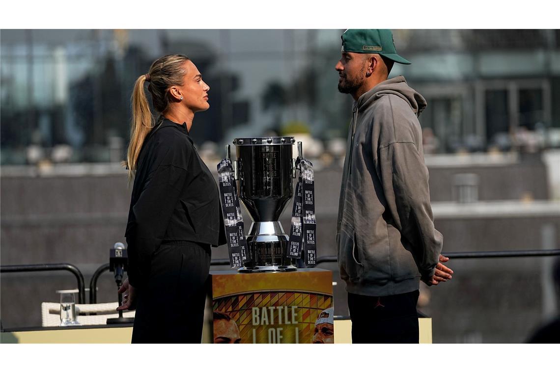 Sabalenka und Kyrgios haben vor dem Match viel Werbung für das Show-Event betrieben.
