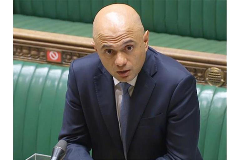 Sajid Javid, Gesundheitsminister von Großbritannien, spricht zu den Abgeordneten im Unterhaus. Foto: House Of Commons/PA Wire/dpa