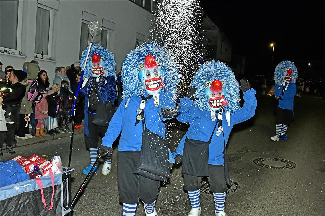 Sandhaiser Narrenclique "Schlappgosch Rudscha Waggis" aus Sandhausen. Nachtumzug...