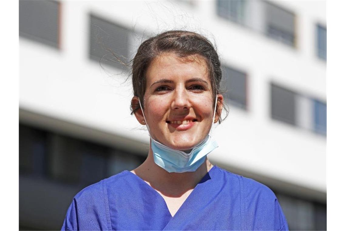 Sarah Hupperich, Krankenschwester, ist Pflegerin des Jahres. Foto: Oliver Berg/dpa