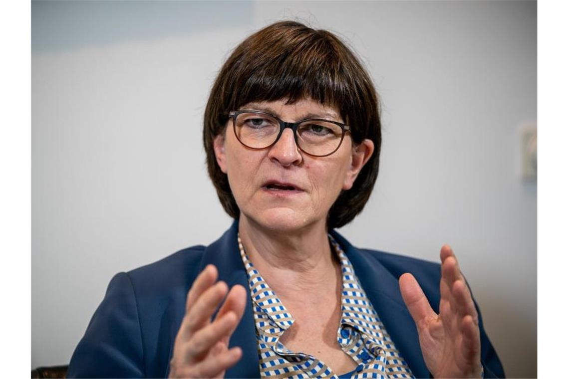Saskia Esken, Bundesvorsitzende der SPD. Foto: Michael Kappeler/dpa/Archivbild