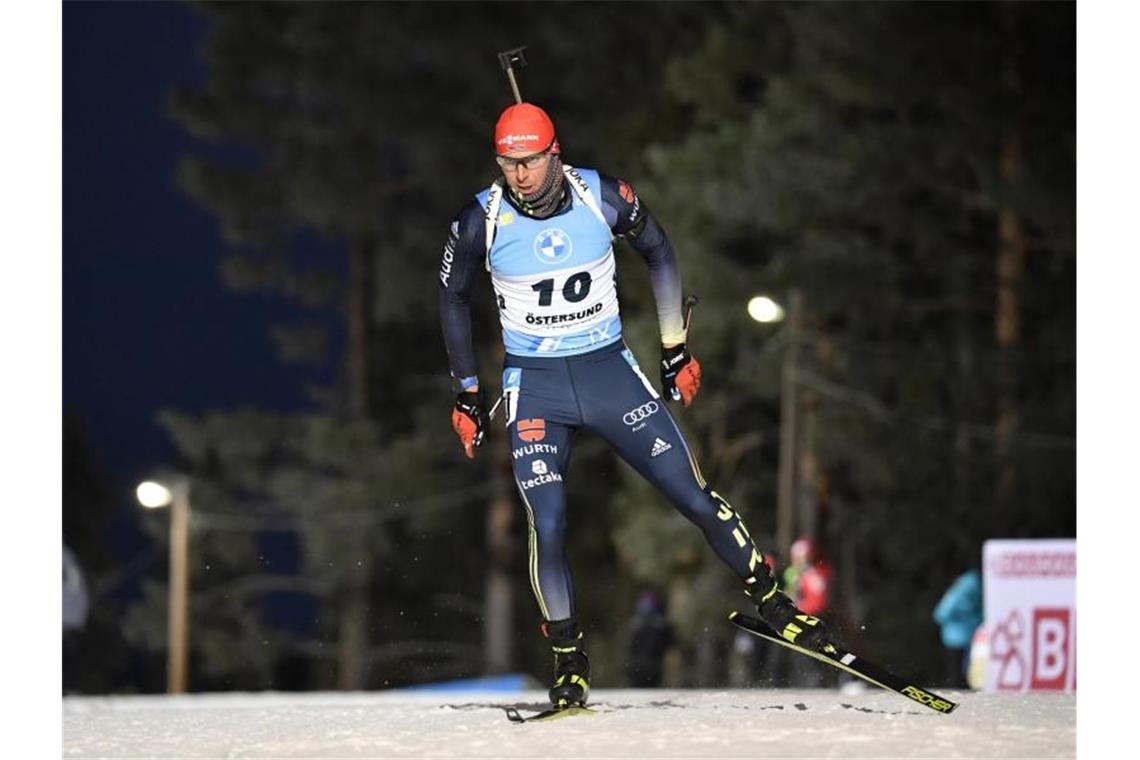 Biathlet Nawrath sprintet auf Rang sechs Schafft mit dem sechsten Platz die Olympia-Norm: Biathleth Philipp Nawrath. Foto: Anders Wiklund/TT News Agency/AP/dpa/Archivbild