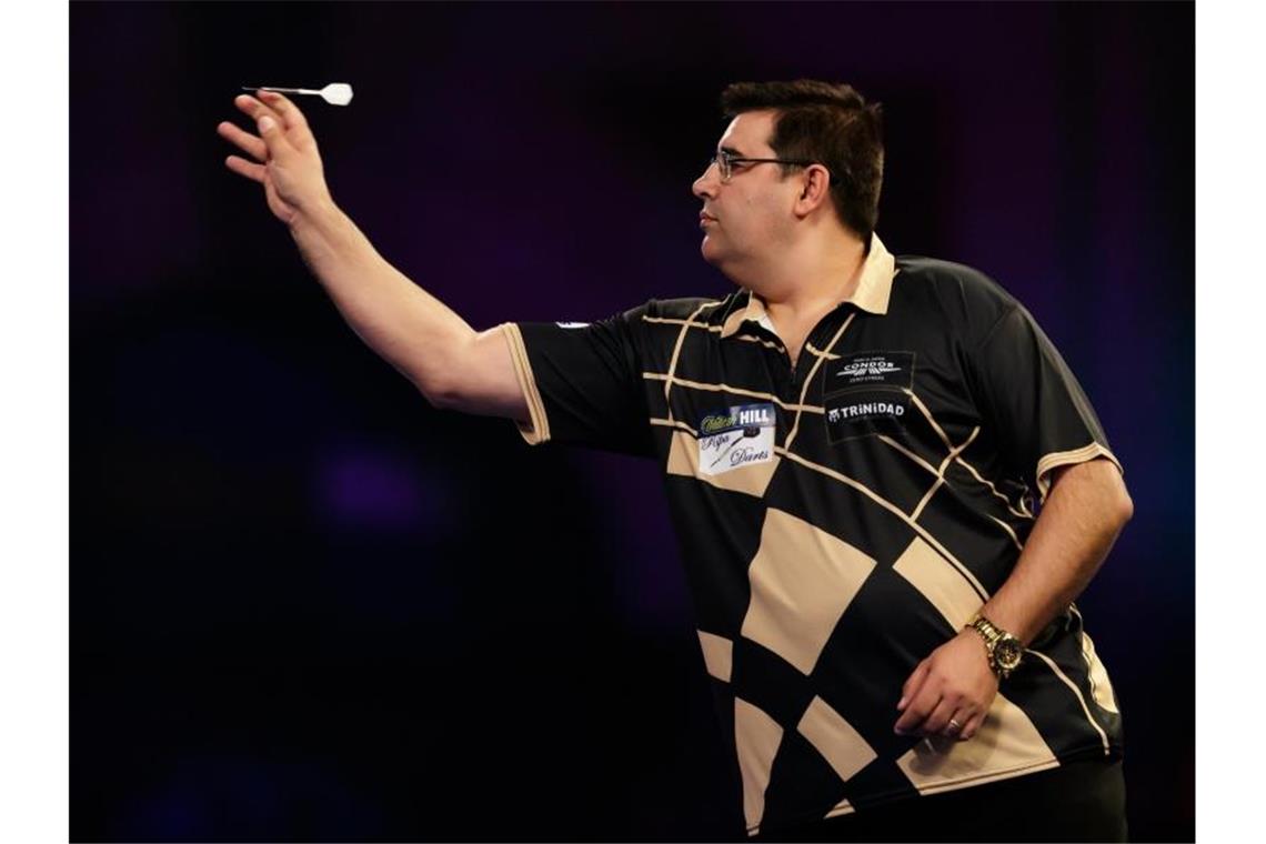 Darts-Duo blickt nach Aus nach vorne - Wright tourt mit Auto Schaffte einen Neun-Darter: José de Sousa. Foto: John Walton/PA Wire/dpa