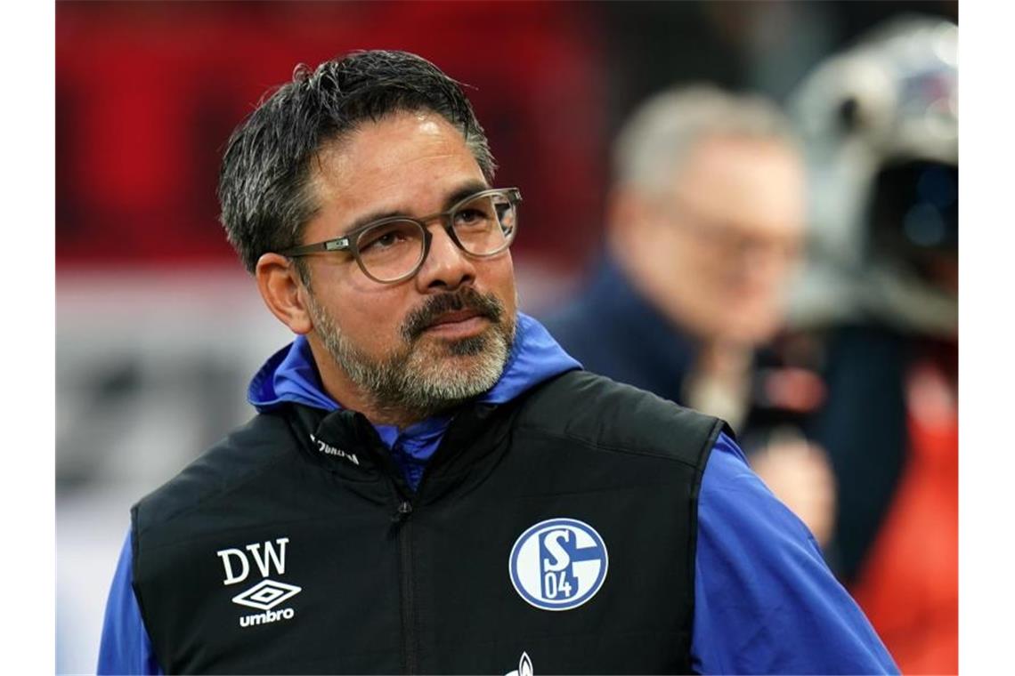 Schalke-Trainer David Wagner vor Spielbeginn. Foto: Thomas Frey/dpa