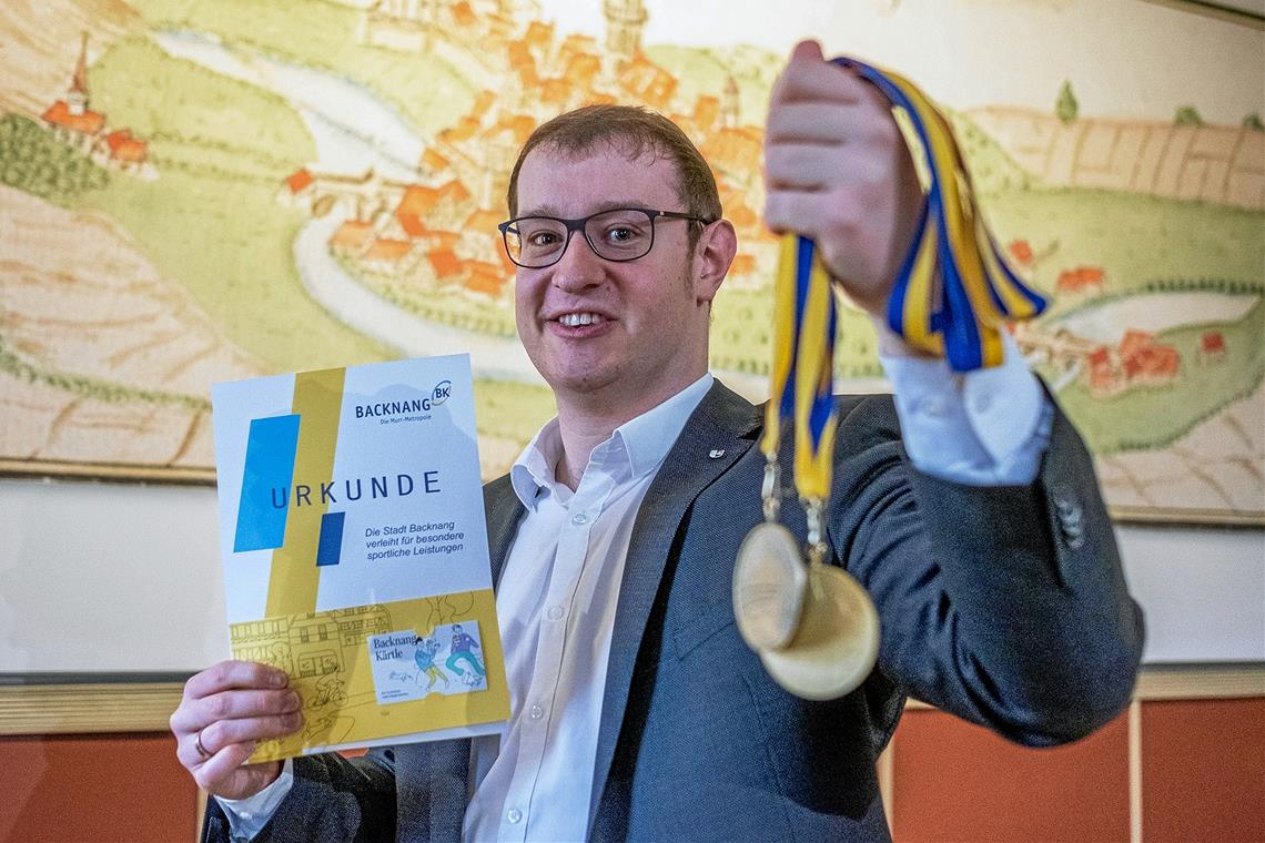 Keine Party zur Feier der Meister Schickt Urkunden und Medaillen per Post: Maximilian Friedrich. Foto: Stadt Backnang